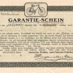 Lot 57: Garantieschein Jagdrad, 1913
