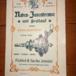 Lot 93: Prospekt 2- seitig für Naben- Innenbremse mit Freilauf, Fichtel & Sachs, 1901