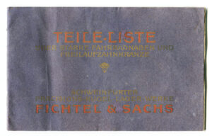 Lot 096: Katalog Fichtel & Sachs über starre Naben und Freilaufzahnkränze, 32 Seiten, 1912, guter Zustand - Aufrufpreis: 20,- €